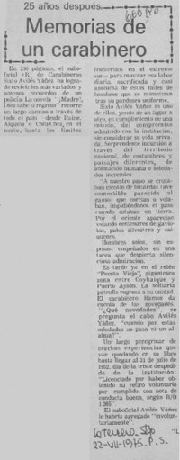 Memorias de un carabinero.  [artículo]