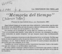 Memorias del tiempo"  [artículo] Federico Tatter.