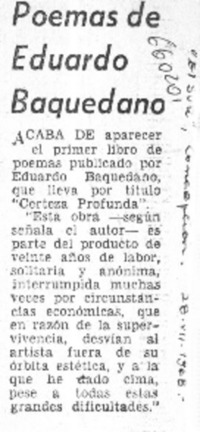 Poemas de Eduardo Baquedano.  [artículo]