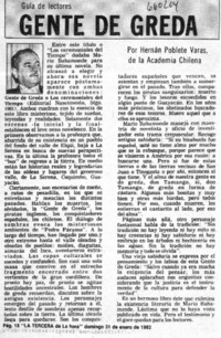 Gente de greda  [artículo] Hernán Poblete Varas.