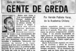 Gente de greda  [artículo] Hernán Poblete Varas.