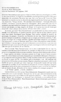 Ruta panamericana  [artículo] Víctor Castro.