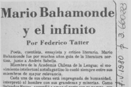 Mario Bahamonde y el infinito  [artículo] Federico Tatter.