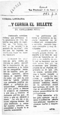 Y corría el billete  [artículo] Apir.
