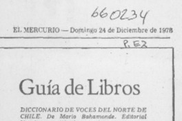 Diccionario de voces del norte de Chile.