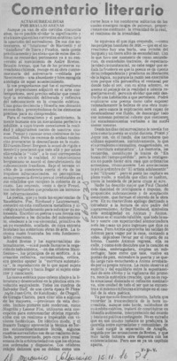 Comentario literario  [artículo] F. D. V.