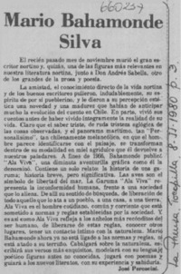 Mario Bahamonde Silva  [artículo] José Peroncini.