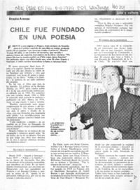 Chile fue fundado en una poesía.  [artículo]