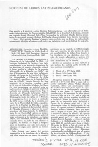 Noticias de libros latinoamericanos  [artículo] Aníbal Edwards Errázuriz.