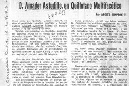 D. Amador Astudillo, un quillotano multifacético  [artículo] Adolfo Simpson T.