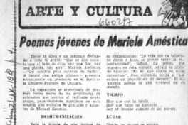 Poemas jóvenes de Mariela Améstica  [artículo] Roas.