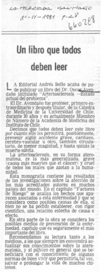 Un libro que todos deben leer.  [artículo]