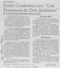Están contentos con "Los devaneos de don Jerónimo".