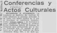 Conferencias y actos culturales.