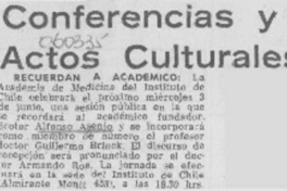 Conferencias y actos culturales.
