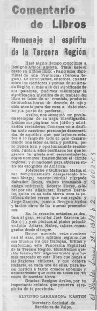 Homenaje al espíritu de la Tercera Región