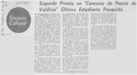 Segundo premio en "Concurso de poesía de Valdivia" obtuvo estudiante penquista.