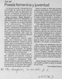 Poesía femenina y juventud