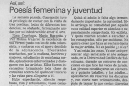 Poesía femenina y juventud
