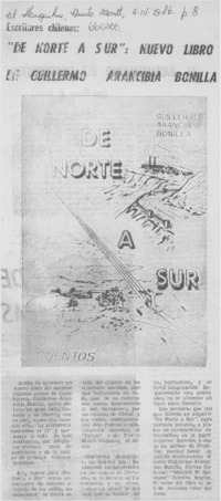 "De norte a sur": Nuevo libro de Guillermo Arancibia Bonilla.