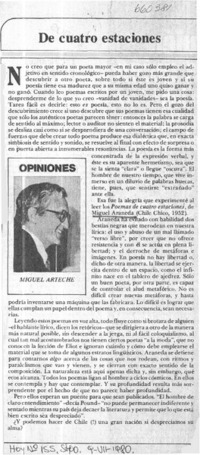 De cuatro estaciones  [artículo] Miguel Arteche.