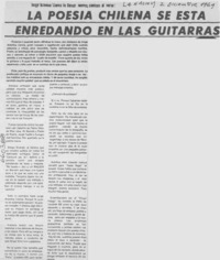La poesía chilena se está enredando en las guitarras.
