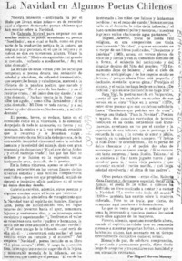 La navidad en algunos poetas chilenos  [artículo] Miguel Moreno Monroy.