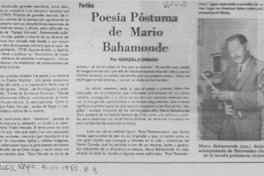 Poesía póstuma de Mario Bahamonde  [artículo] Gonzalo Drago.