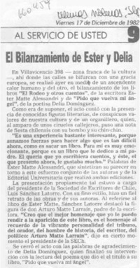 El bilanzamiento de Ester y Delia