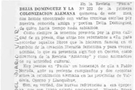 Delia Domínguez y la colonización alemana