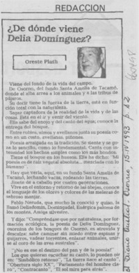 ¿De dónde viene Delia Domínguez?