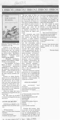 Pido que vuelva mi ángel