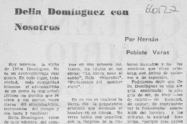 Delia Domínguez con nosotros