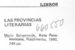 Las provincias literarias