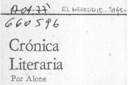 Crónica literaria  [artículo] Alone.