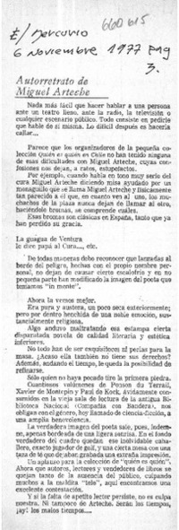 Autorretrato de Miguel Arteche.  [artículo]