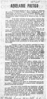 Aquelarre poetico.  [artículo]