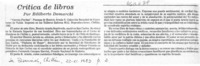 Crítica de libros  [artículo] Edilberto Domarchi.