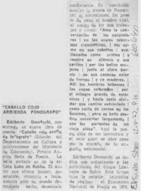 Caballo cojo arrienda fonógrafo.