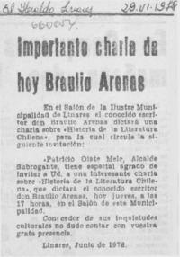 Importante charla de hoy Braulio Arenas.
