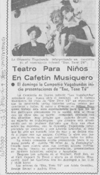 Teatro para niños en Cafetín Musiquero.