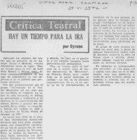 Hay un tiempo para la ira