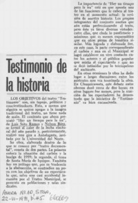 Testimonio de la historia.
