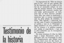 Testimonio de la historia.