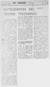 Antecedentes del teatro testimonio.