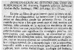 Introducción al estudio del test de Rorschach.