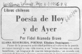 Poesía de hoy y de ayer