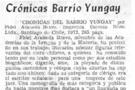 Crónicas Barrio Yungay  [artículo] Alberto Arraño S. J.