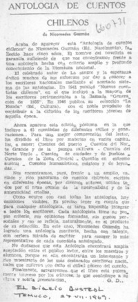 Antología de cuentos chilenos