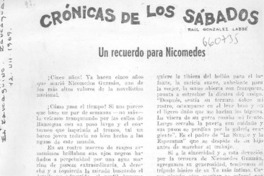 Un recuerdo para Nicomedes